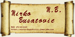 Mirko Bušatović vizit kartica